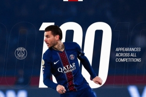 替补登场，卢卡斯迎巴黎生涯百场里程碑之战