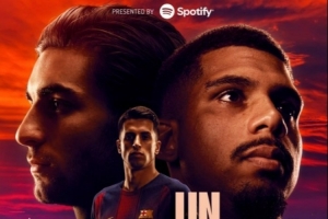 冲击联赛8连胜，巴萨官方发布本轮西甲海报：坎塞洛、阿劳霍出镜