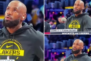 目光坚定！湖媒晒詹姆斯热身时的表情：季后詹已经准备好了