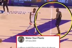 偷袭小同志！老詹示意压节奏 随后突然启动 空切暴扣杀死比赛！