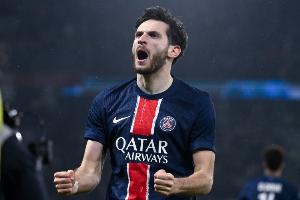 K77近8场为巴黎打进7球，和沃特金斯、凯恩并列五大联赛同期最多