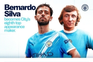 已是传奇！31岁B席为曼城出战453场，升至队史出场榜第8位